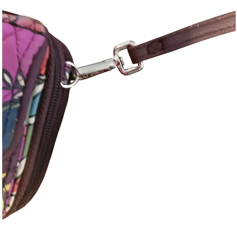 Vera Bradley Quilted Wristlet Wallet Vera Pattern Multi Color Green‎ Pink Purple